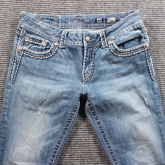Miss Me Jeans Women's 30x31 Blue Skinny Thick Stitching - Picture 4 of 9